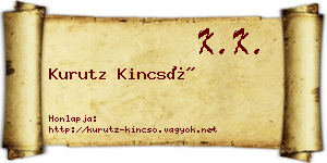 Kurutz Kincső névjegykártya